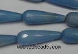 CCN2160 15.5 inches 10*30mm faceted teardrop candy jade beads