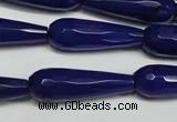 CCN2161 15.5 inches 10*30mm faceted teardrop candy jade beads