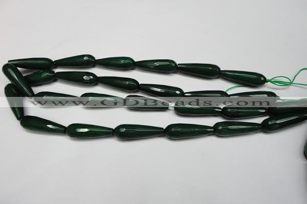 CCN2163 15.5 inches 10*30mm faceted teardrop candy jade beads