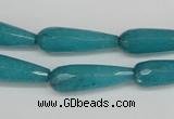 CCN2173 15.5 inches 8*25mm faceted teardrop candy jade beads