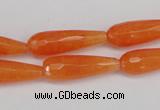 CCN2177 15.5 inches 8*25mm faceted teardrop candy jade beads