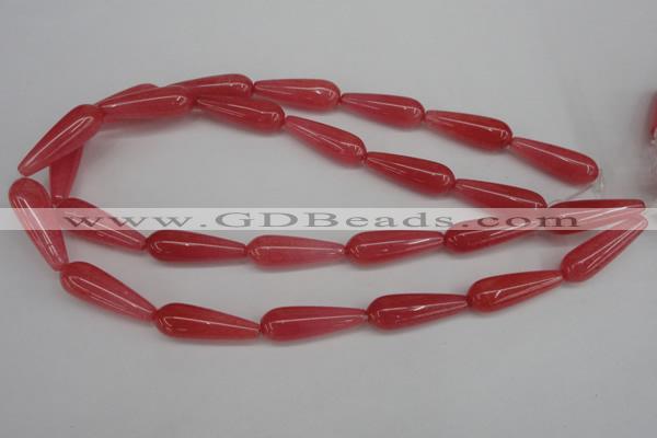 CCN2185 15.5 inches 10*30mm teardrop candy jade beads