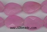 CCN2190 15.5 inches 15*20mm faceted flat teardrop candy jade beads