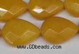 CCN2326 15.5 inches 18*25mm faceted flat teardrop candy jade beads