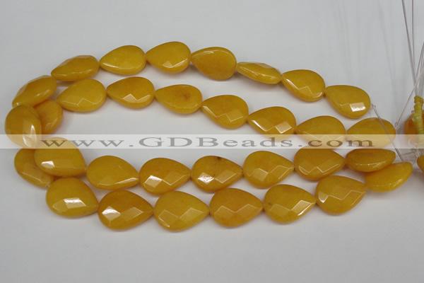 CCN2326 15.5 inches 18*25mm faceted flat teardrop candy jade beads