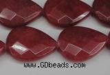 CCN2329 15.5 inches 18*25mm faceted flat teardrop candy jade beads