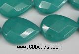 CCN2333 15.5 inches 18*25mm faceted flat teardrop candy jade beads