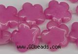 CCN2341 15.5 inches 20mm carved flower candy jade beads wholesale