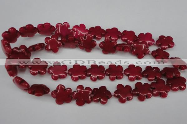 CCN2344 15.5 inches 20mm carved flower candy jade beads wholesale