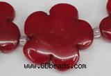 CCN2354 15.5 inches 30mm carved flower candy jade beads wholesale