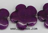 CCN2355 15.5 inches 30mm carved flower candy jade beads wholesale