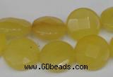 CCN241 15.5 inches 15mm faceted coin candy jade beads wholesale