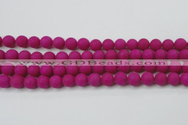 CCN2484 15.5 inches 12mm round matte candy jade beads wholesale