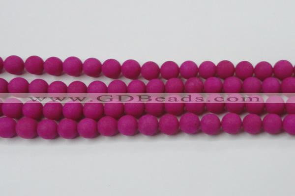 CCN2504 15.5 inches 14mm round matte candy jade beads wholesale