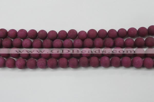 CCN2505 15.5 inches 14mm round matte candy jade beads wholesale