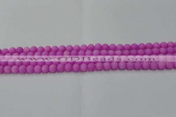 CCN2522 15.5 inches 4mm round matte candy jade beads wholesale