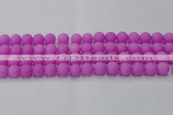 CCN2527 15.5 inches 14mm round matte candy jade beads wholesale