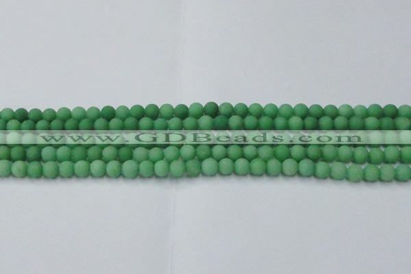 CCN2536 15.5 inches 4mm round matte candy jade beads wholesale