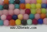 CCN2551 15.5 inches 4mm round mixed color matte candy jade beads