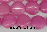 CCN2600 15.5 inches 18mm flat round candy jade beads wholesale