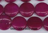 CCN2601 15.5 inches 18mm flat round candy jade beads wholesale