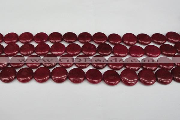 CCN2603 15.5 inches 18mm flat round candy jade beads wholesale