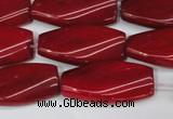 CCN2617 15.5 inches 15*30mm twisted rectangle candy jade beads