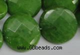 CCN262 15.5 inches 25mm faceted coin candy jade beads wholesale