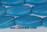 CCN2622 15.5 inches 15*30mm twisted rectangle candy jade beads