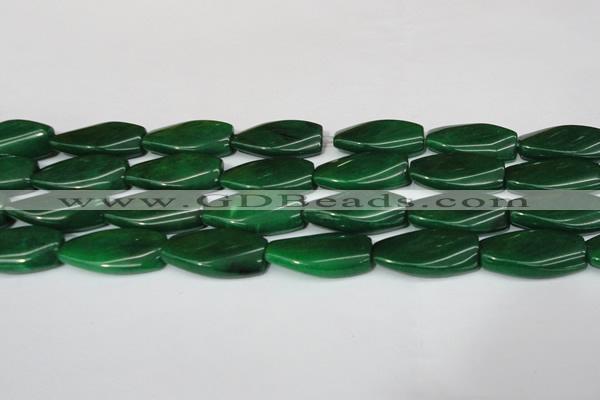 CCN2625 15.5 inches 15*30mm twisted rectangle candy jade beads