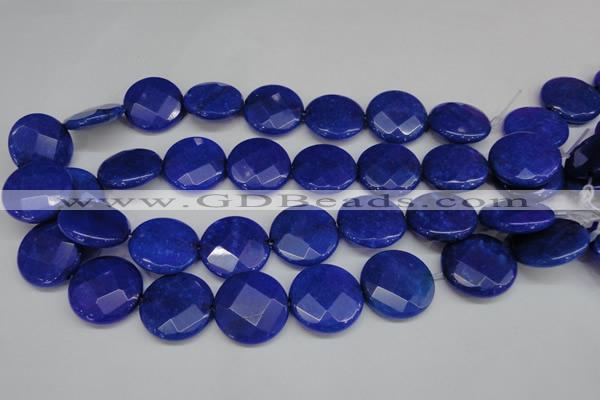 CCN266 15.5 inches 25mm faceted coin candy jade beads wholesale