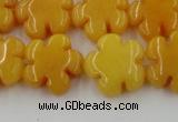 CCN2663 15.5 inches 16mm carved flower candy jade beads wholesale