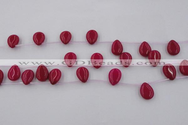 CCN2676 Top-drilled 13*18mm flat teardrop candy jade beads