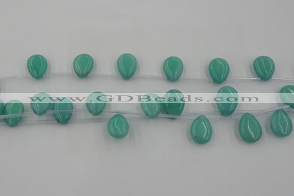 CCN2683 Top-drilled 13*18mm flat teardrop candy jade beads