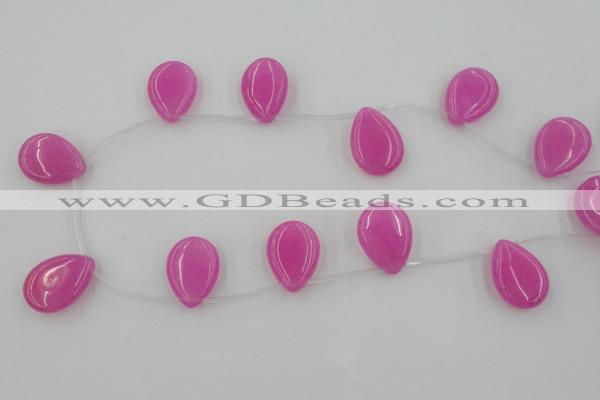 CCN2700 Top-drilled 18*25mm flat teardrop candy jade beads