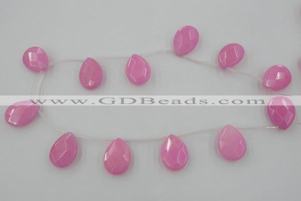 CCN2715 Top-drilled 18*25mm briolette candy jade beads wholesale