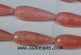 CCN2882 15.5 inches 10*30mm faceted teardrop candy jade beads