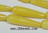 CCN2892 15.5 inches 10*40mm faceted teardrop candy jade beads