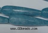 CCN2893 15.5 inches 10*40mm faceted teardrop candy jade beads