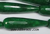 CCN2901 15.5 inches 12*50mm faceted teardrop candy jade beads