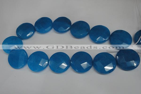 CCN291 15.5 inches 30mm faceted coin candy jade beads wholesale