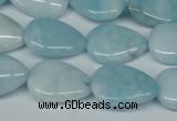 CCN2945 15.5 inches 13*18mm flat teardrop candy jade beads