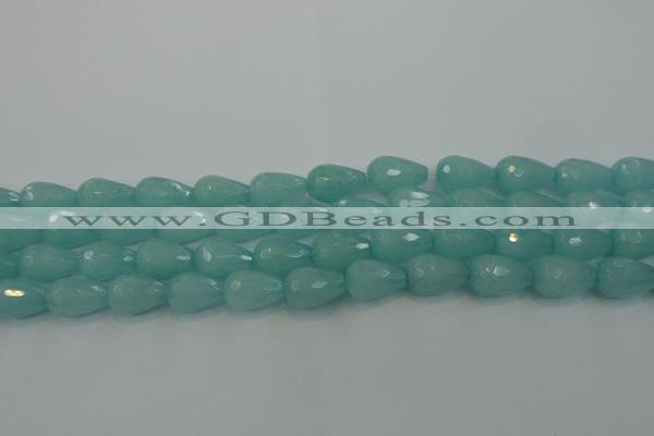 CCN3008 15.5 inches 10*15mm faceted teardrop candy jade beads