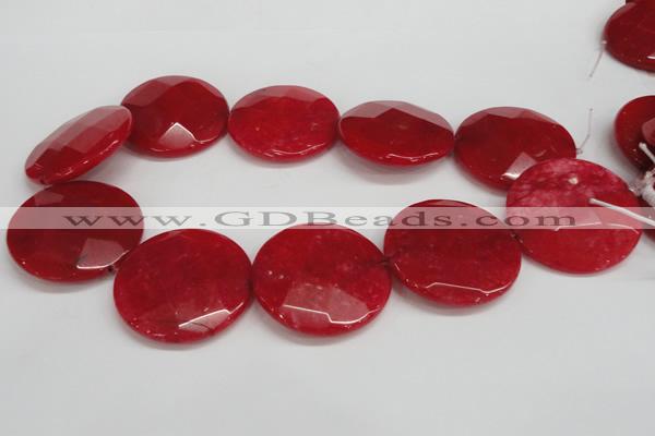 CCN317 15.5 inches 40mm faceted coin candy jade beads wholesale