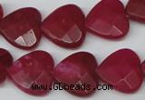 CCN345 15.5 inches 15*15mm faceted heart candy jade beads wholesale