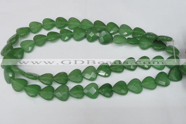 CCN346 15.5 inches 15*15mm faceted heart candy jade beads wholesale