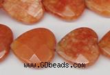 CCN357 15.5 inches 20*20mm faceted heart candy jade beads wholesale