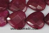 CCN359 15.5 inches 20*20mm faceted heart candy jade beads wholesale