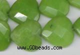 CCN360 15.5 inches 20*20mm faceted heart candy jade beads wholesale