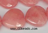 CCN372 15.5 inches 25*25mm faceted heart candy jade beads wholesale